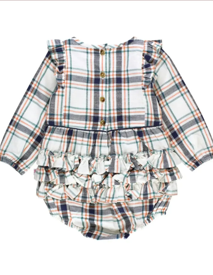 Homegrown Harvest Plaid Ruffle Trim Bubble