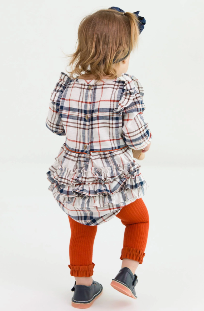 Homegrown Harvest Plaid Ruffle Trim Bubble