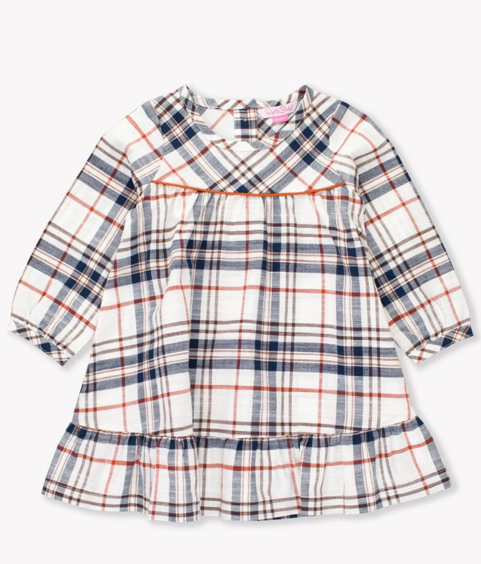 Homegrown Harvest Plaid Ruffle Hem Dress