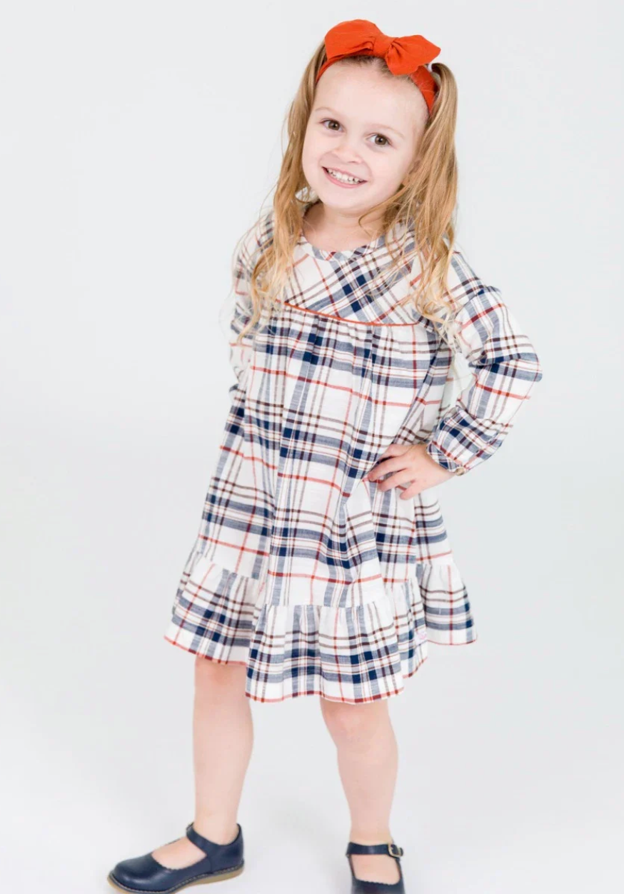 Homegrown Harvest Plaid Ruffle Hem Dress