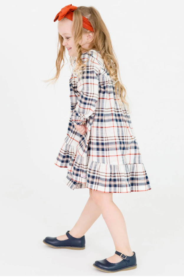 Homegrown Harvest Plaid Ruffle Hem Dress