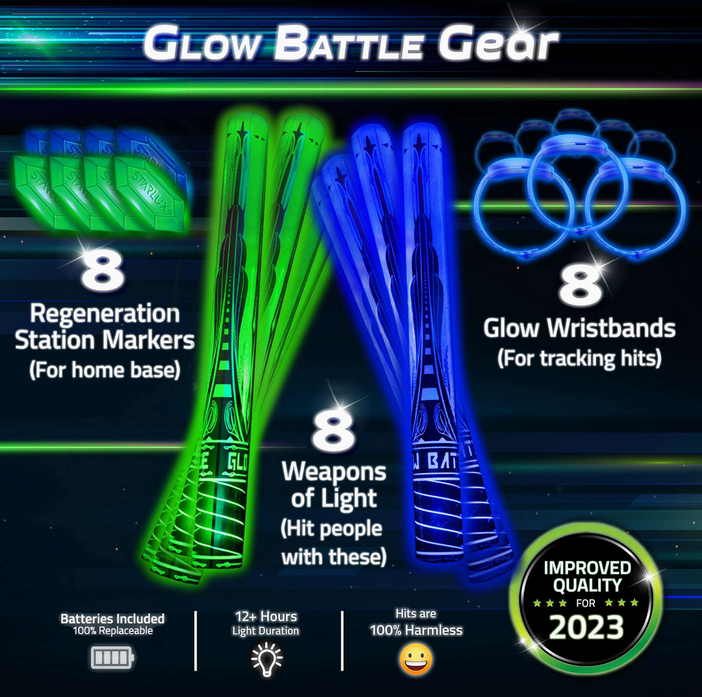 Glow Battle Family Pack: A Glow in the Dark Game
