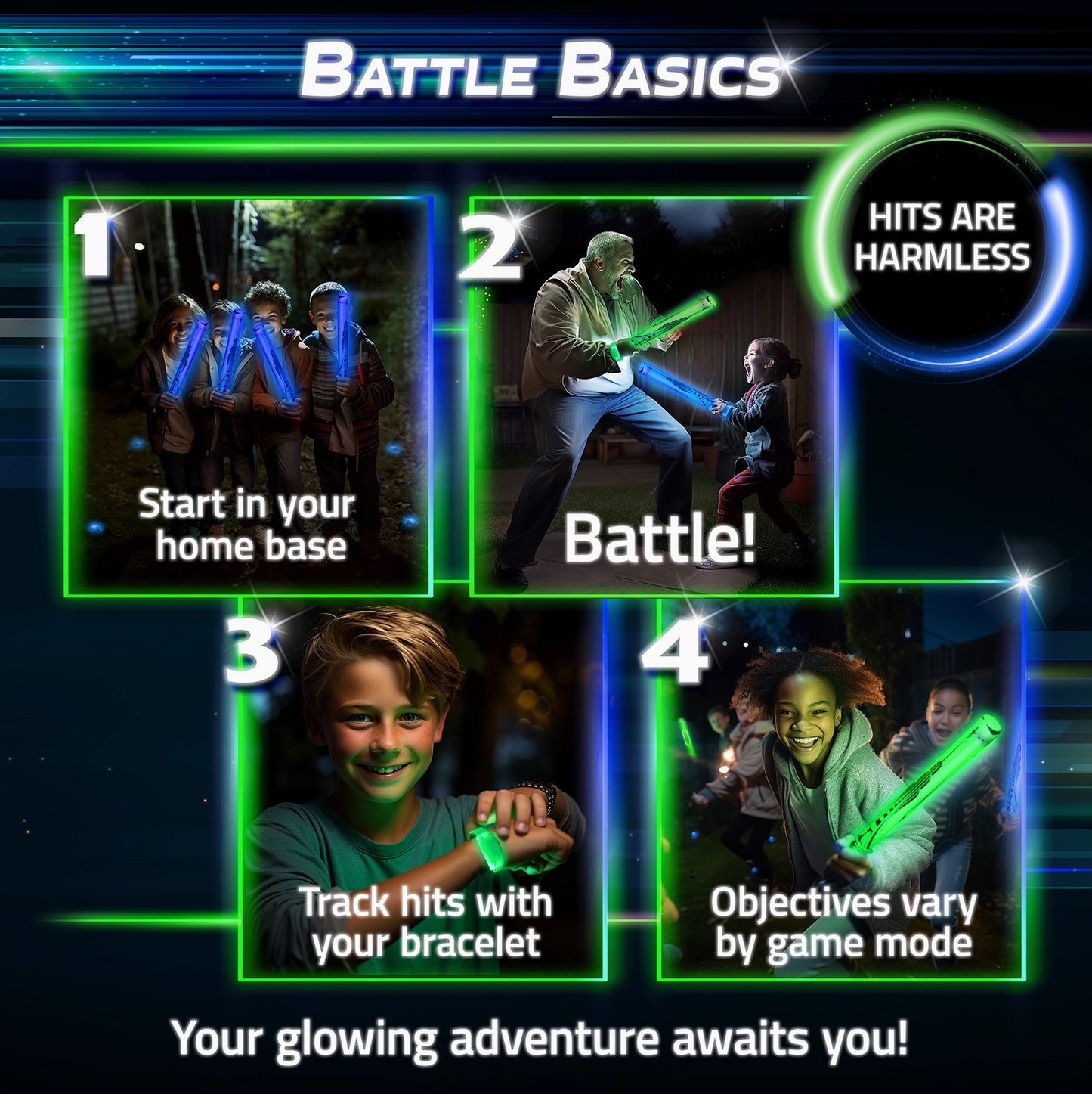 Glow Battle Family Pack: A Glow in the Dark Game