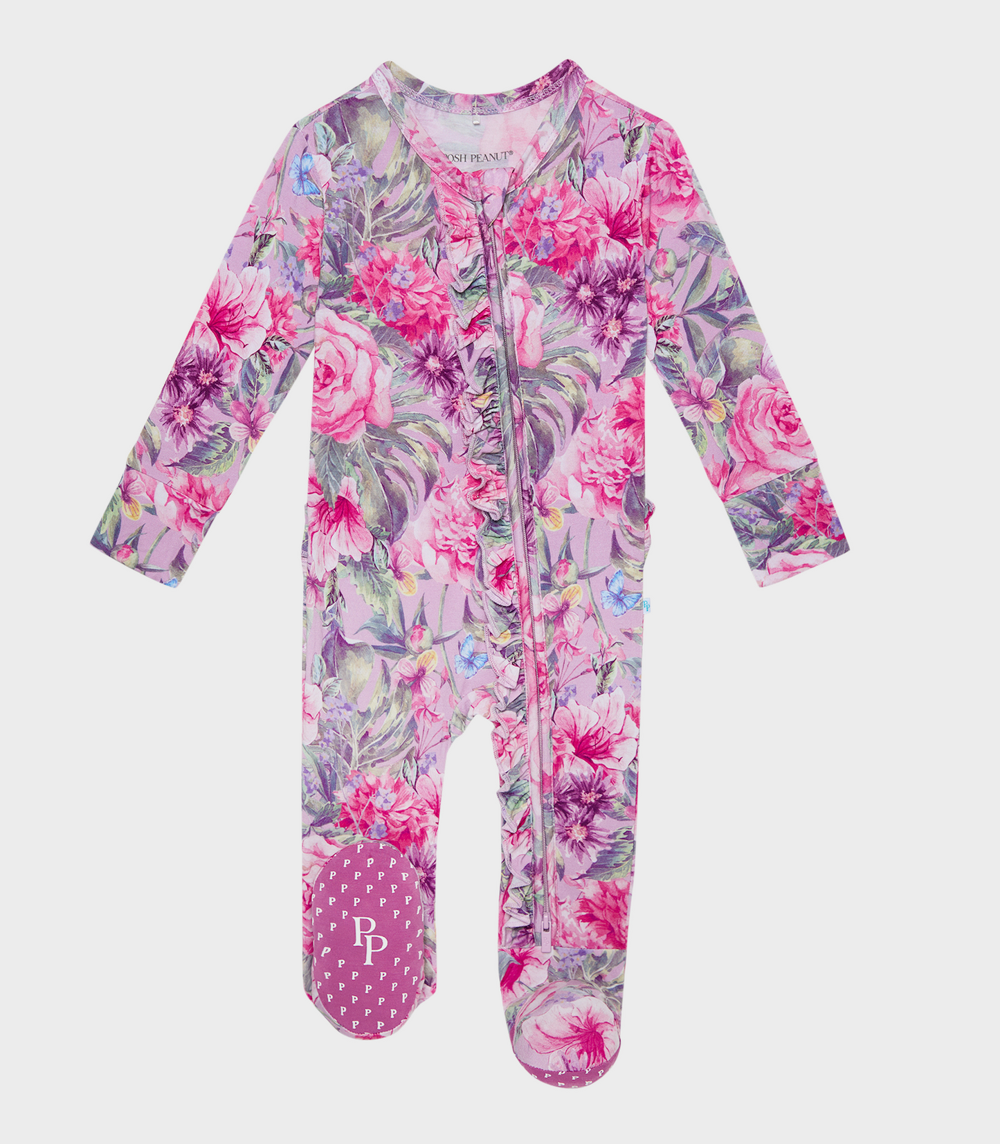 Posh Peanut Ellery Footie Ruffled Zippered One Piece
