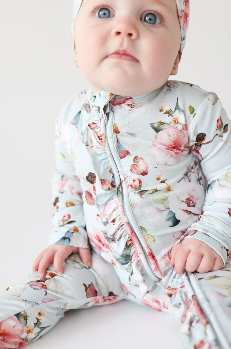 Posh Peanut Melinda Footie Ruffled Zippered One Piece