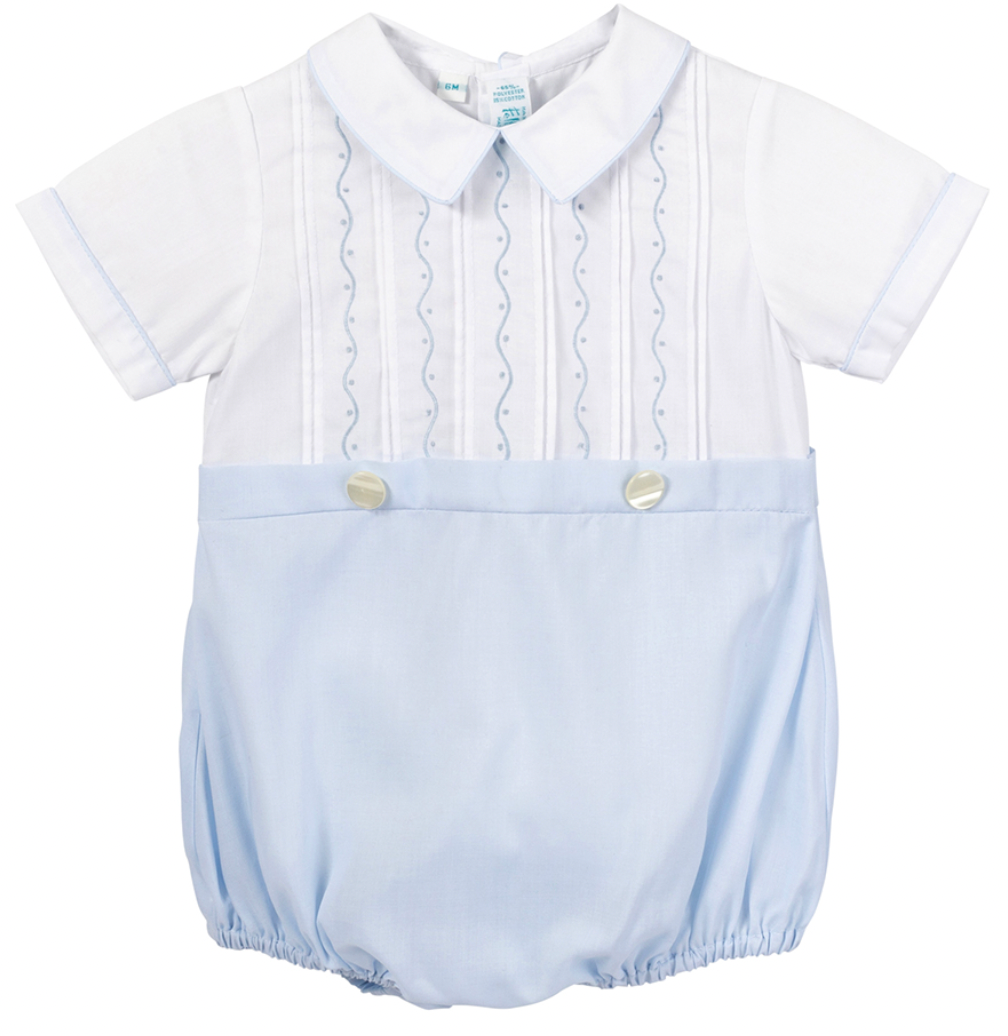 FB White & Blue Embroidered Bubble