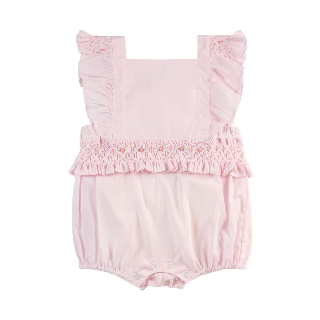 FB Pink Smocked Ruffle Romper