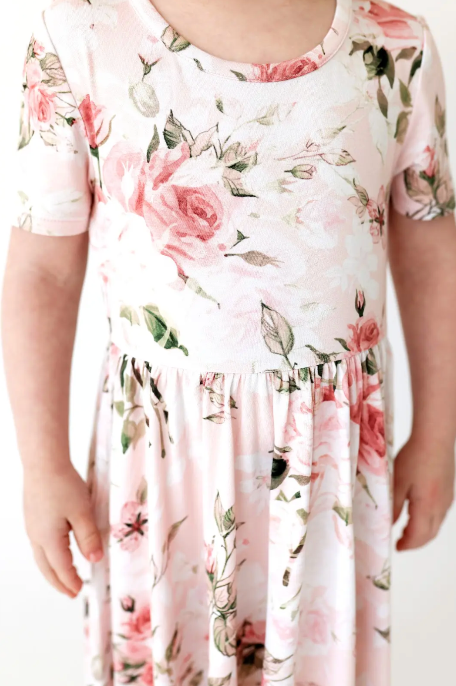 Posh Peanut Vintage Pink Rose Basic Twirl Dress