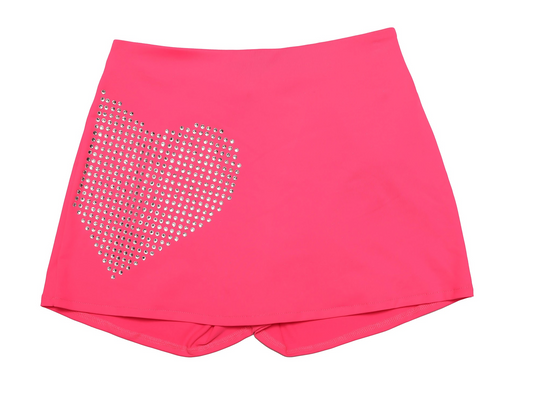 Neon Pink Heart Skort