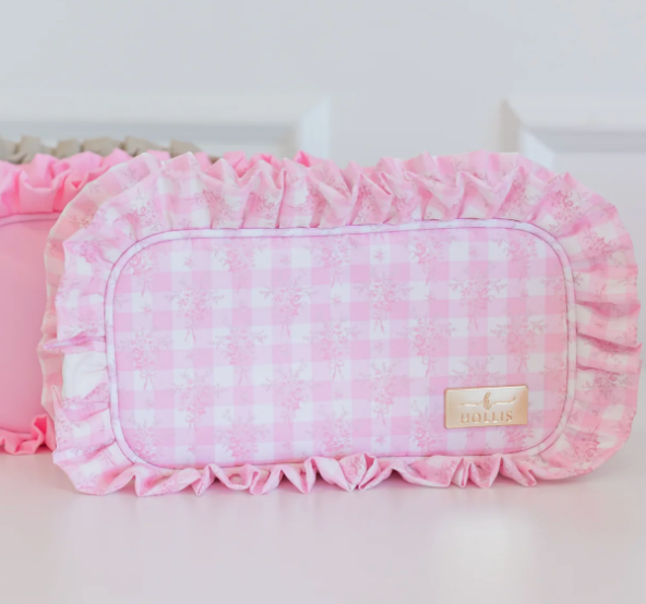 Ruffled Nylon Medium Pouch Floral