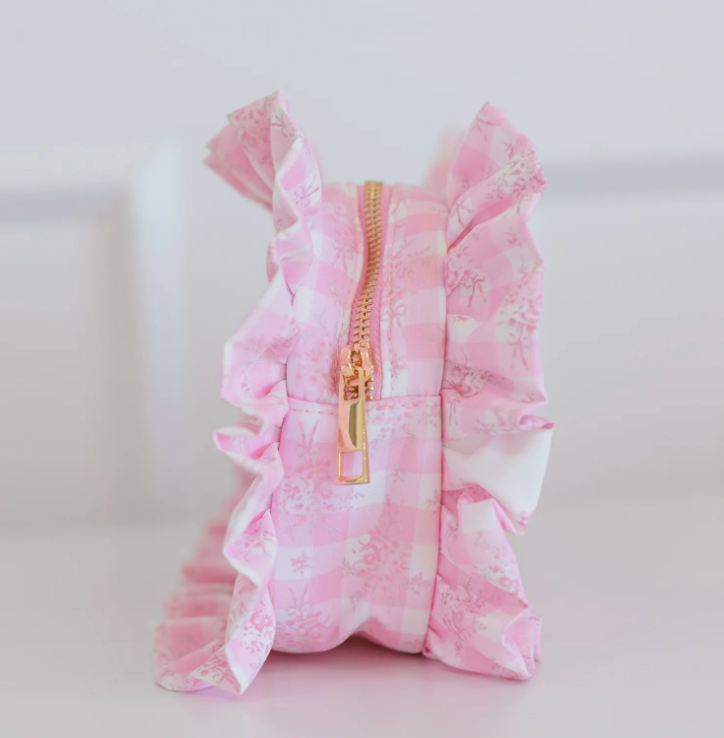 Ruffled Nylon Medium Pouch Floral