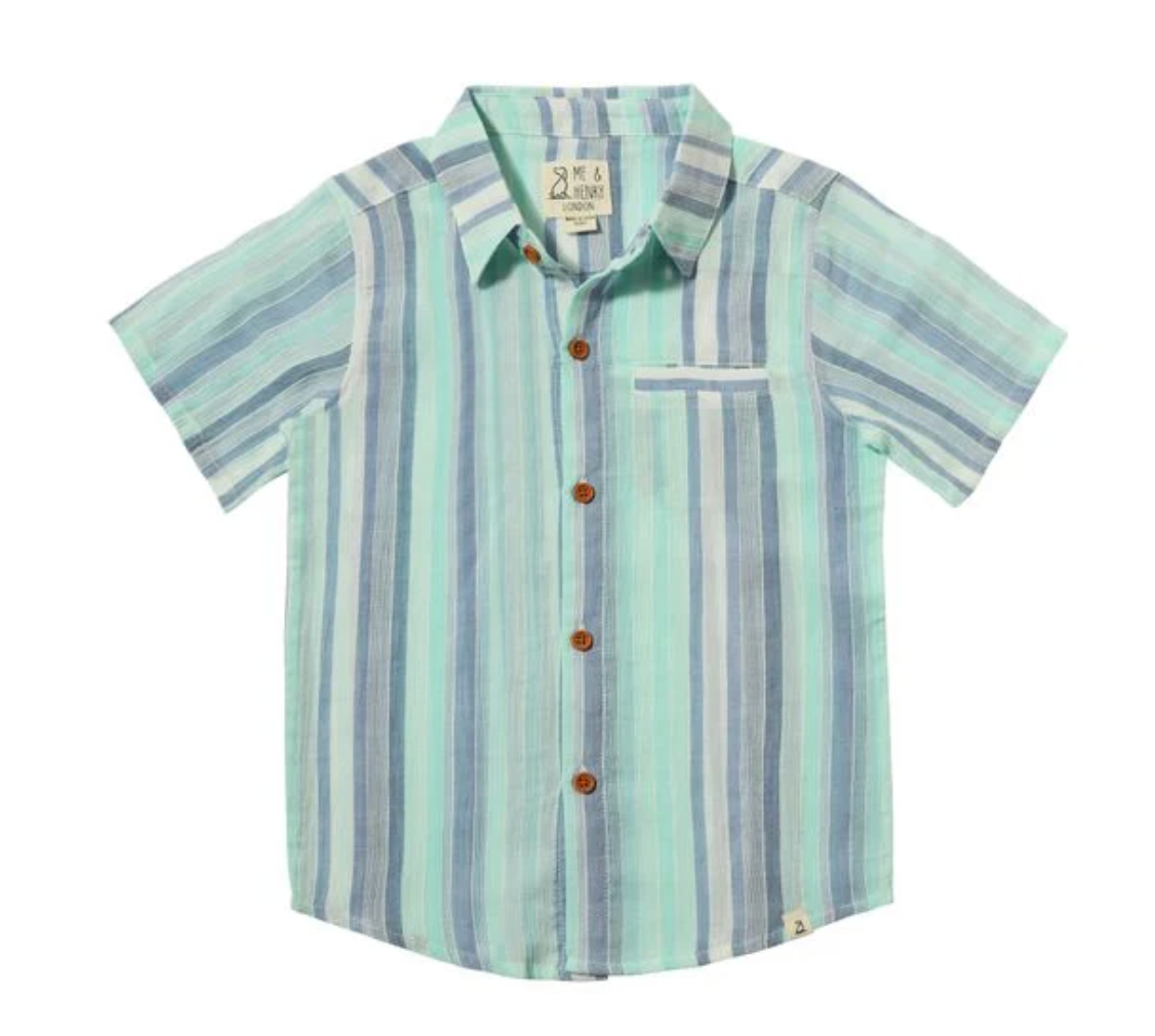 Newport Blue/Seafoam Stripe  Woven Shirt
