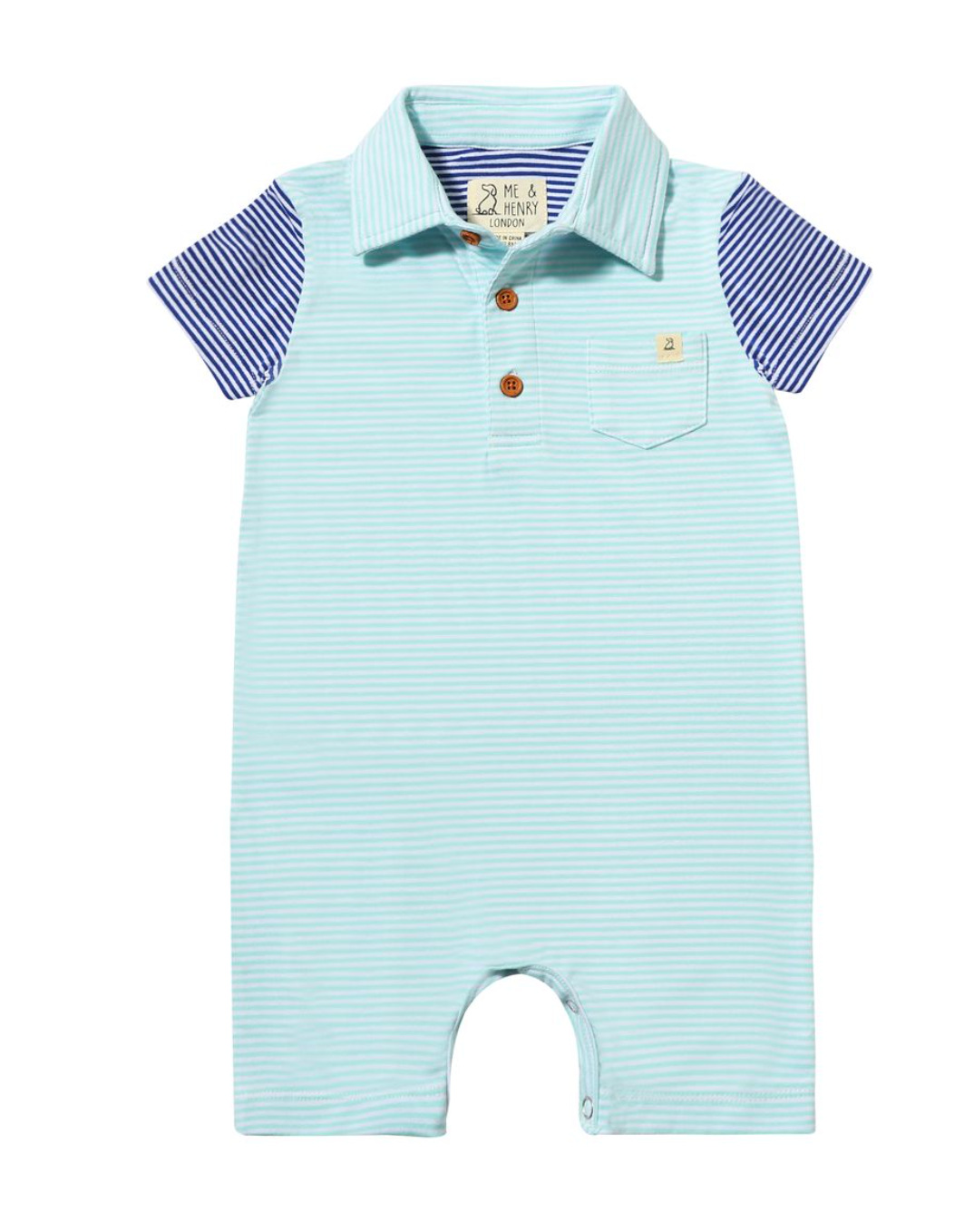 Saltash Blue w/Royal Arms Polo Romper