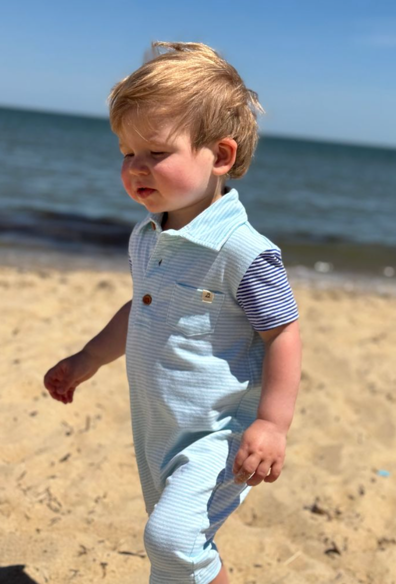 Saltash Blue w/Royal Arms Polo Romper