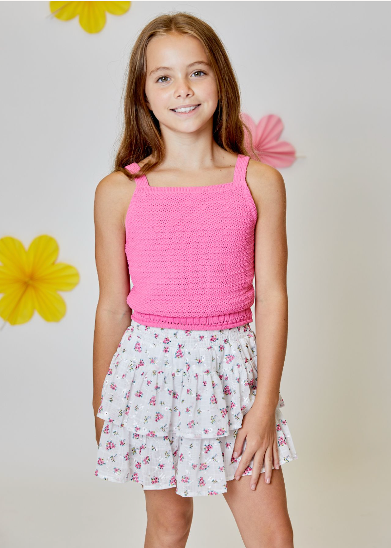 DH Cherry Pink Combo Tiered Skort
