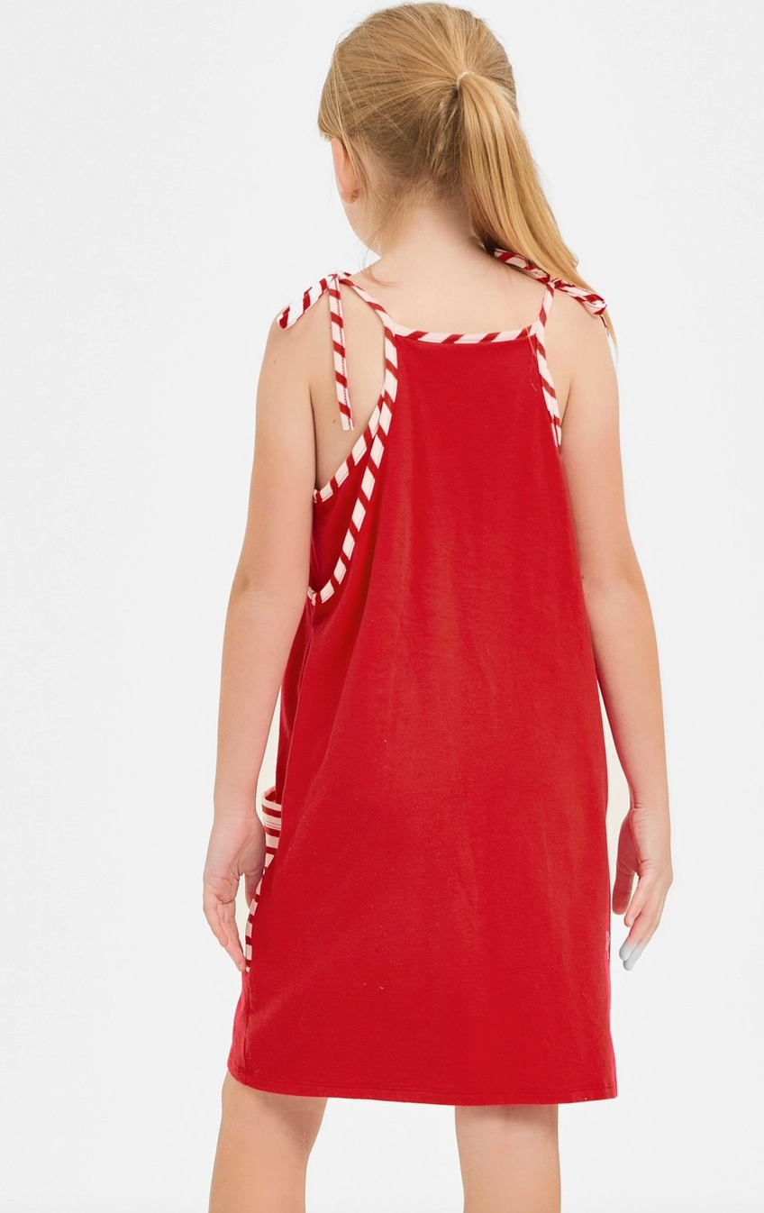Red Stripe Tank Dress with Built-in Romper Lining