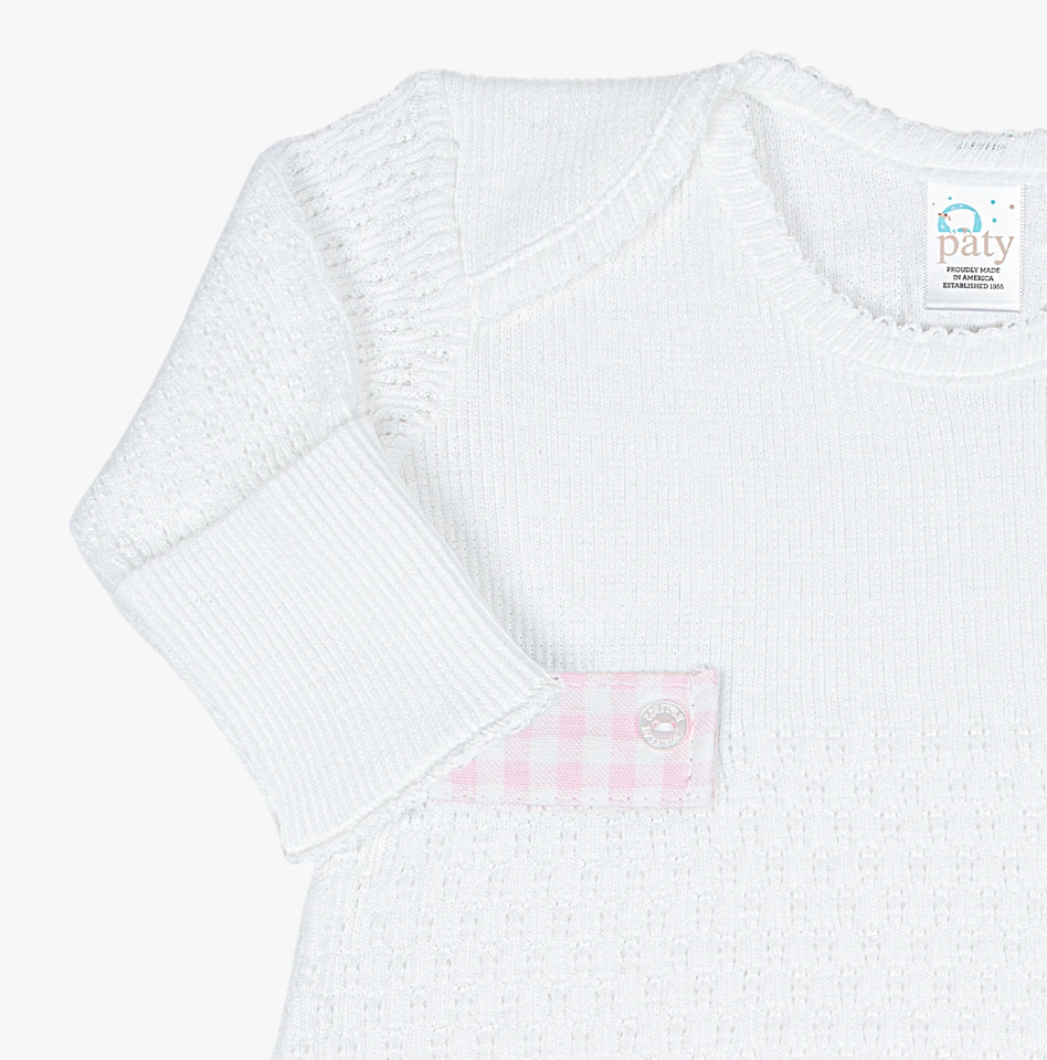 Paty Lap Shoulder Gown Pink Gingham Tab