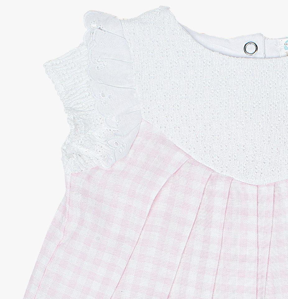 Paty Knit Gingham Dress Pink