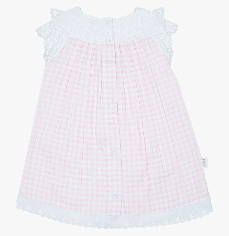 Paty Knit Gingham Dress Pink