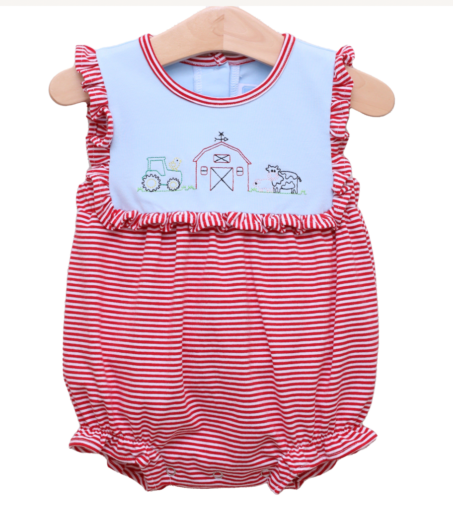 TSK Farm Embroidery Ruffle Bubble