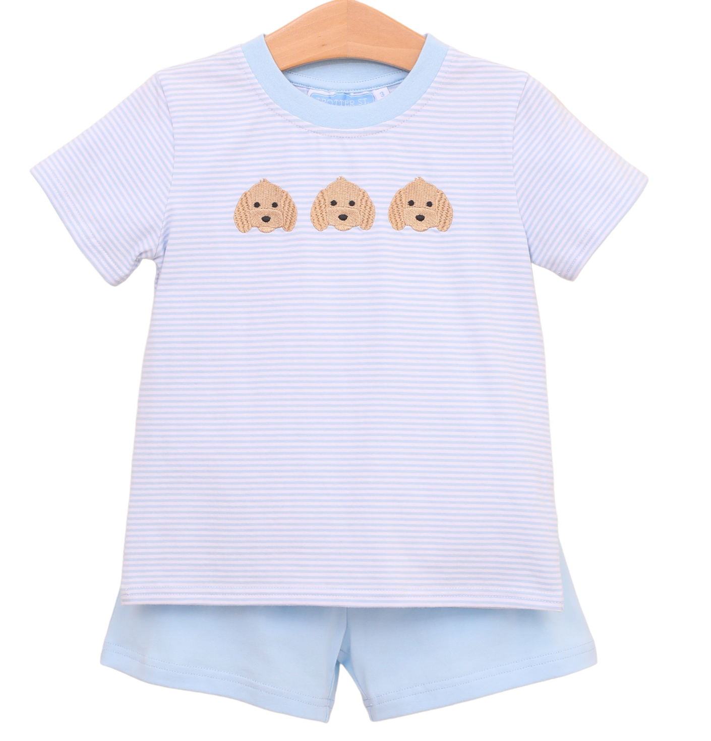 TSK Puppy Trio Embroidery Short Set
