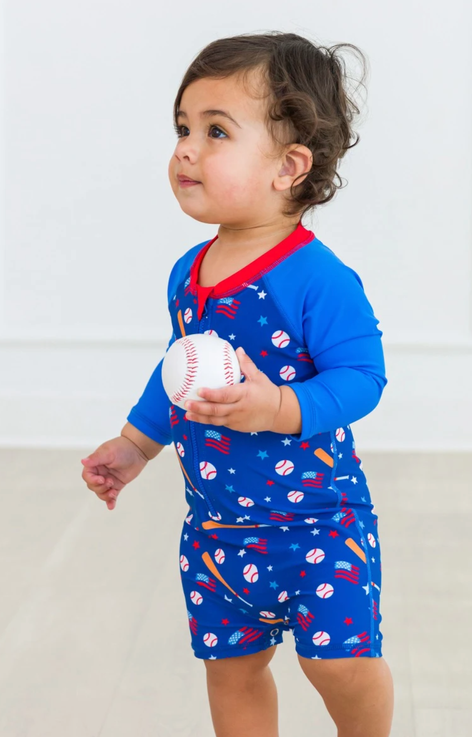 Play Ball Long Sleeve One Piece Rash Guard