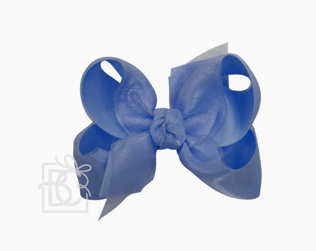 Millenium Blue Layered Organza Bow On Clip