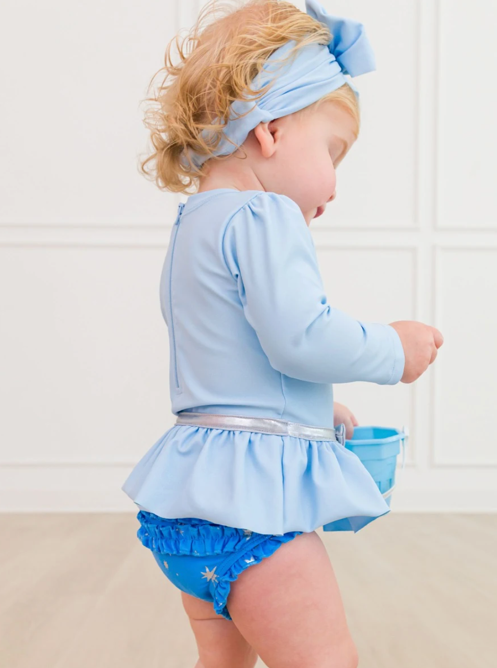 RB Glass Slipper Princess Long Sleeve Bow Skirted One Piece