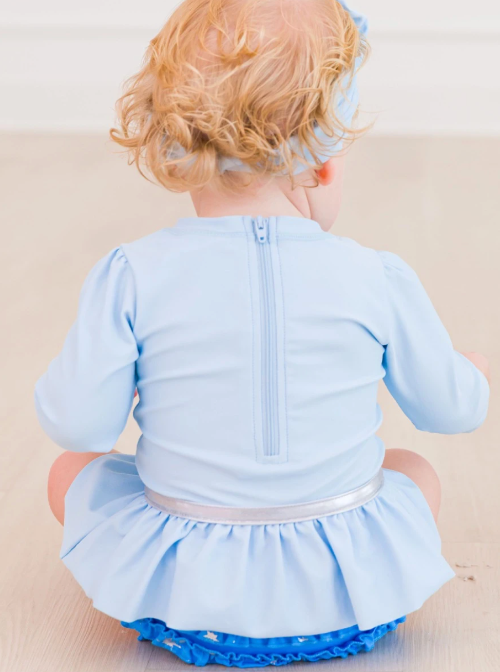 RB Glass Slipper Princess Long Sleeve Bow Skirted One Piece