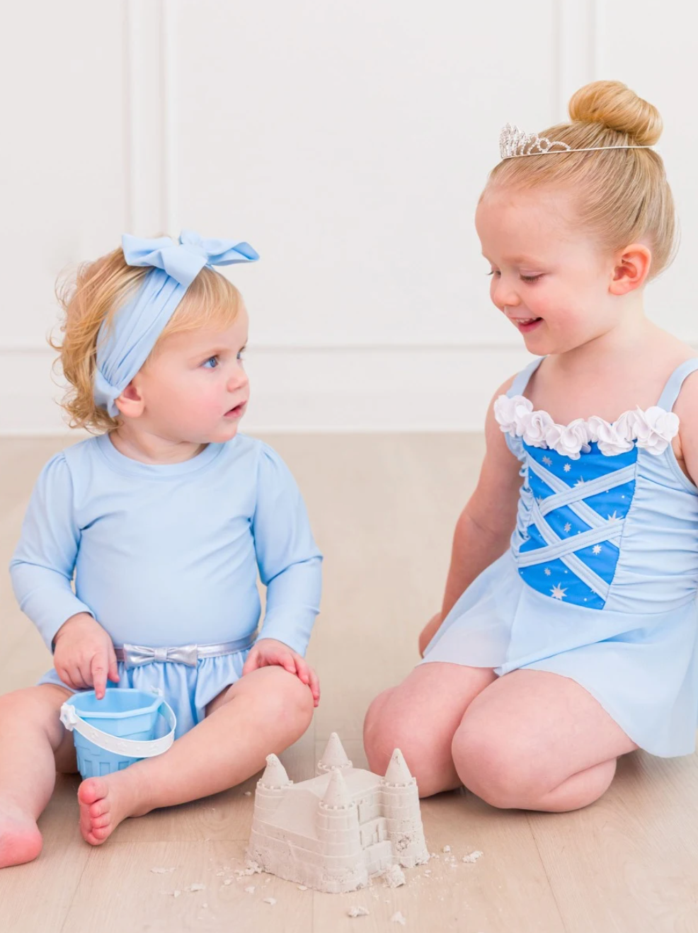 RB Glass Slipper Princess Long Sleeve Bow Skirted One Piece