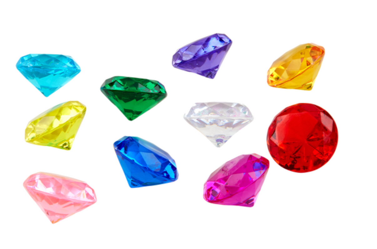 Silver Sparkly Gem Dive Toys