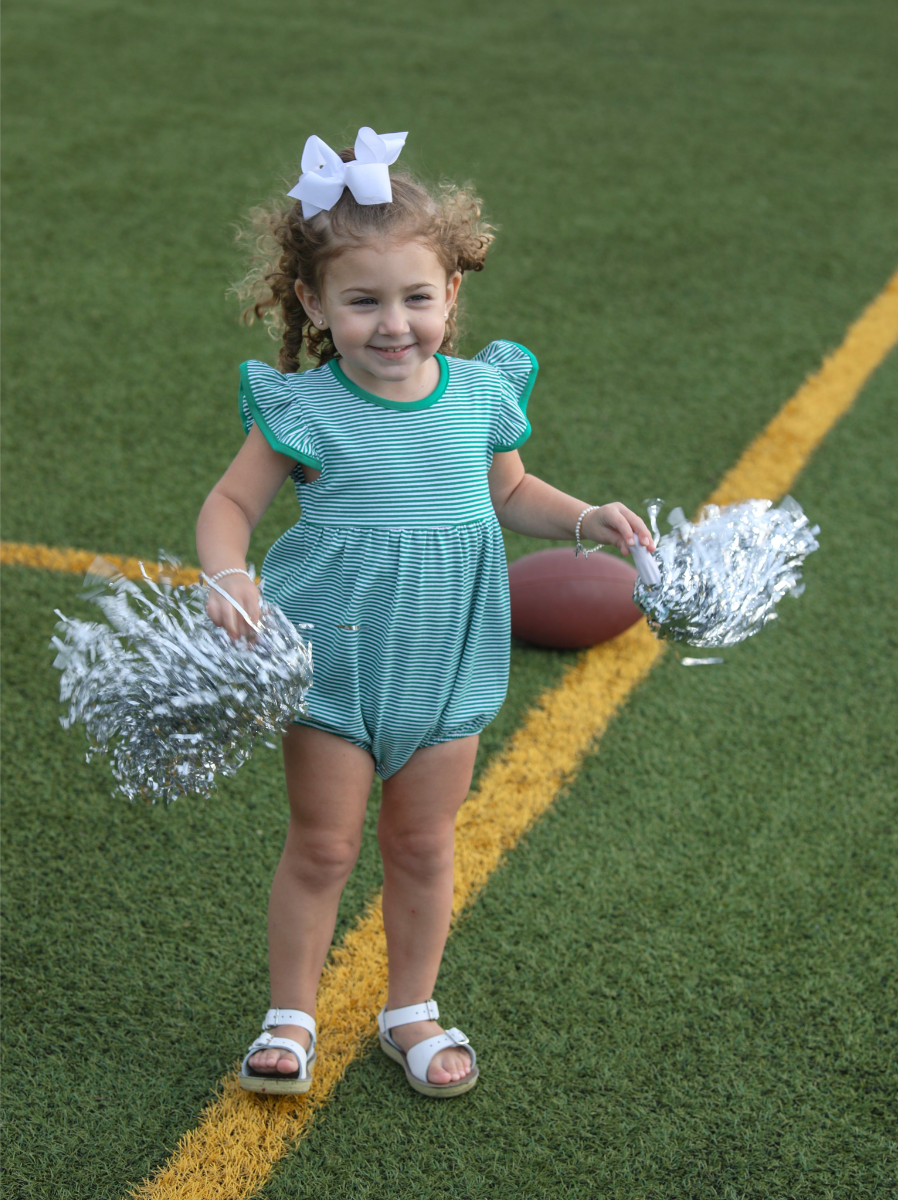 TSK Lucy Game Day Bubble- Green Stripe
