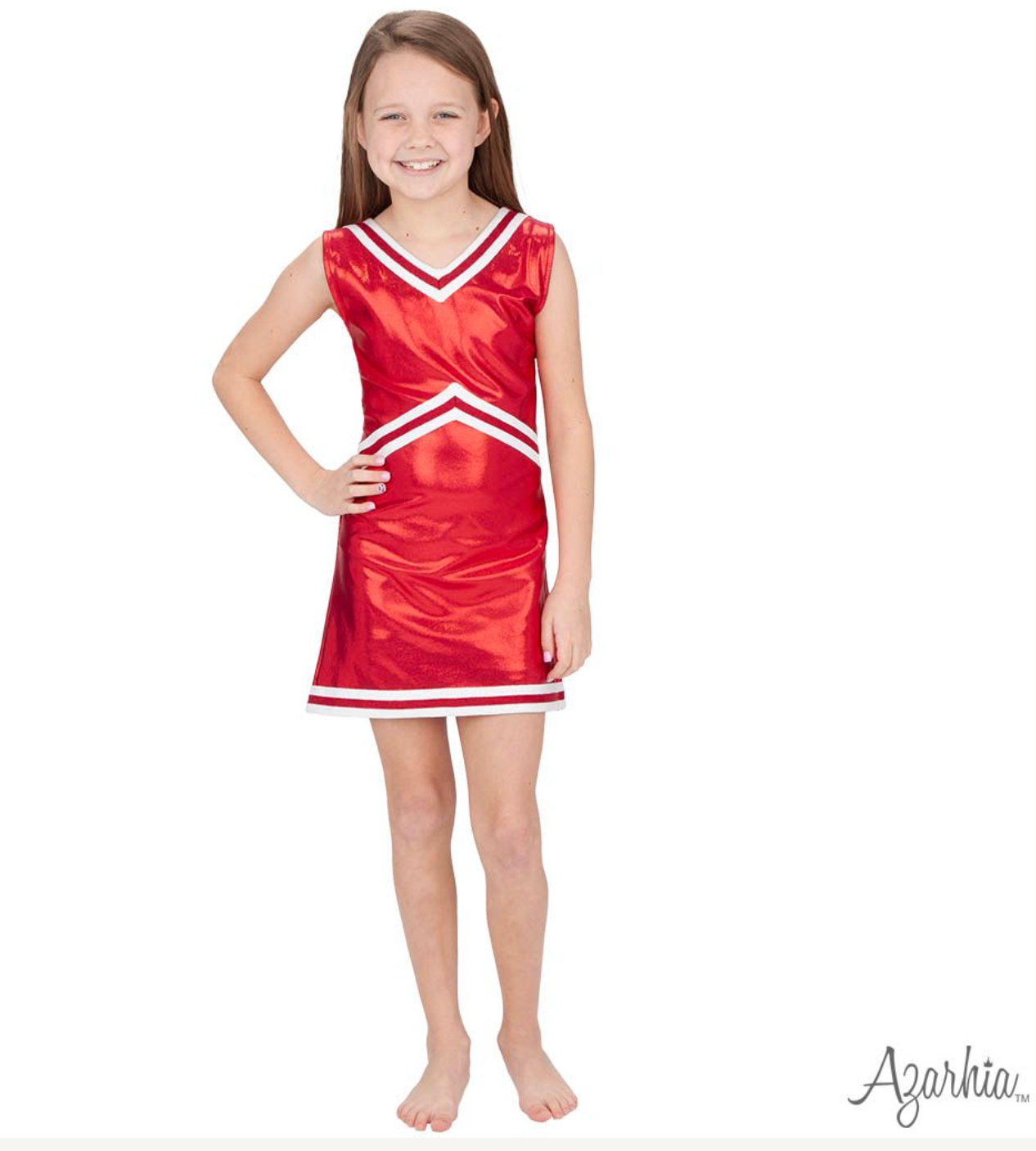 Azarhia Shimmer Cheer Suit in Red Game Day