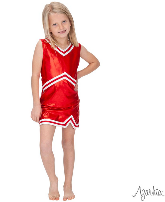 Azarhia Shimmer Cheer Suit in Red Game Day