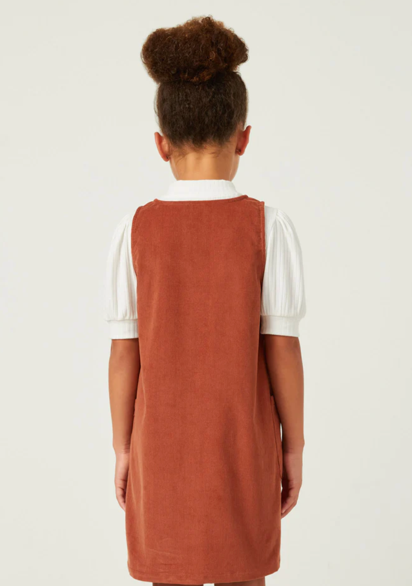 Hayden Girl Brick Zip Up Sleeveless Corduroy Dress