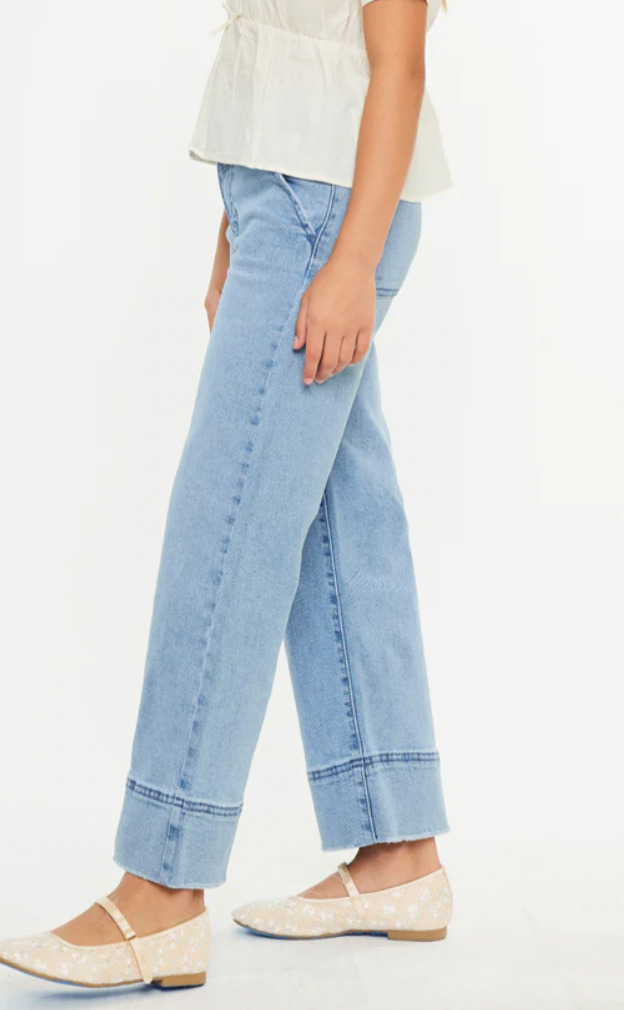 Kancan Girls 5-16 High Rise Cropped Wide Leg Jean