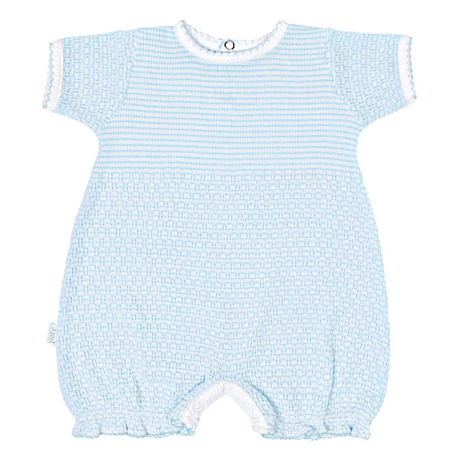 Paty Knit Stripe Bubble Blue w/White Trim