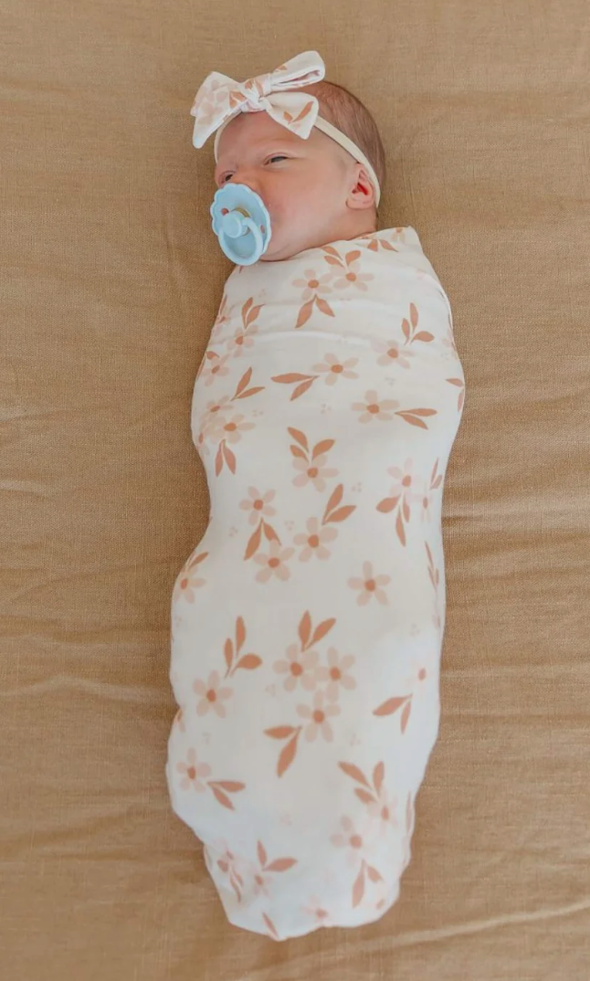 Copper Pearl Rue Knit Swaddle Blanket