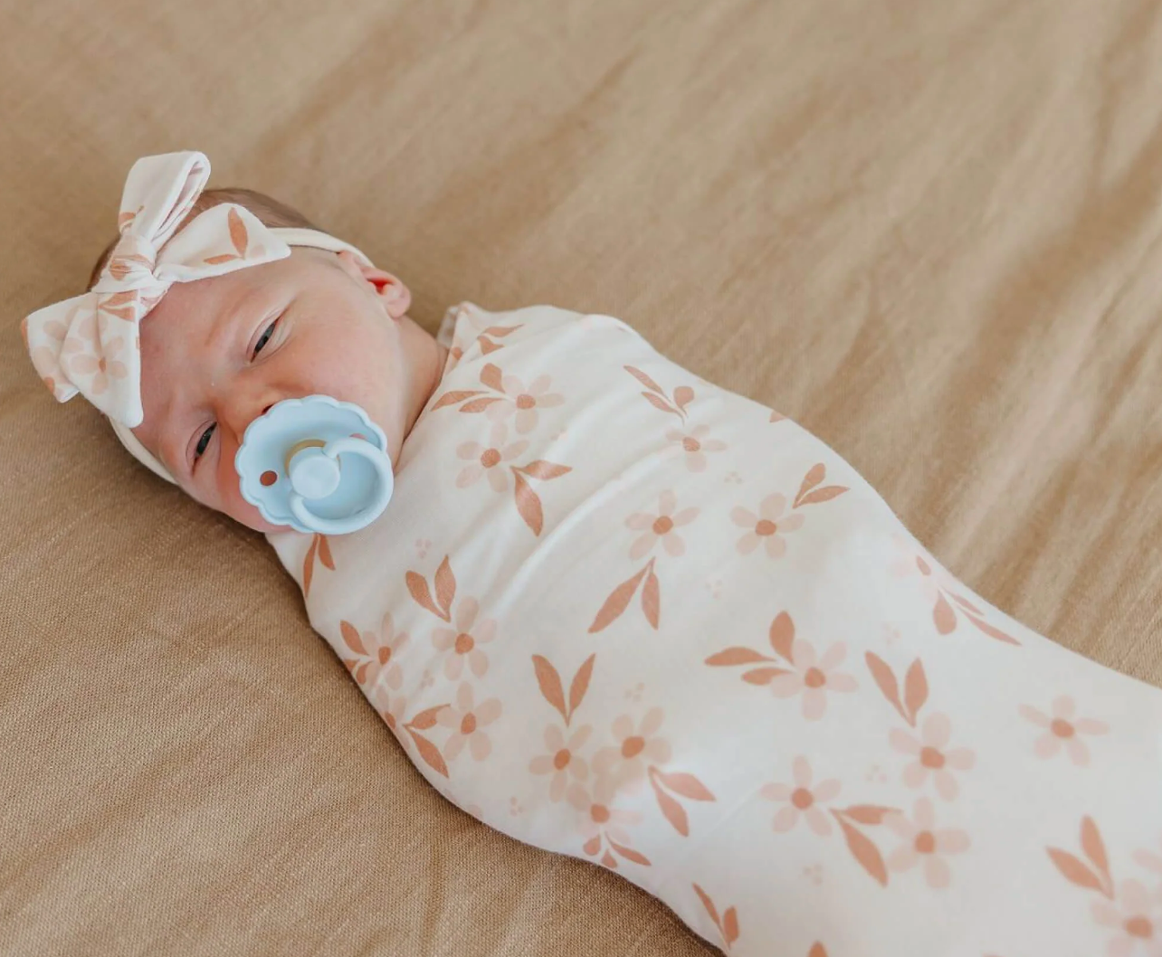 Copper Pearl Rue Knit Swaddle Blanket
