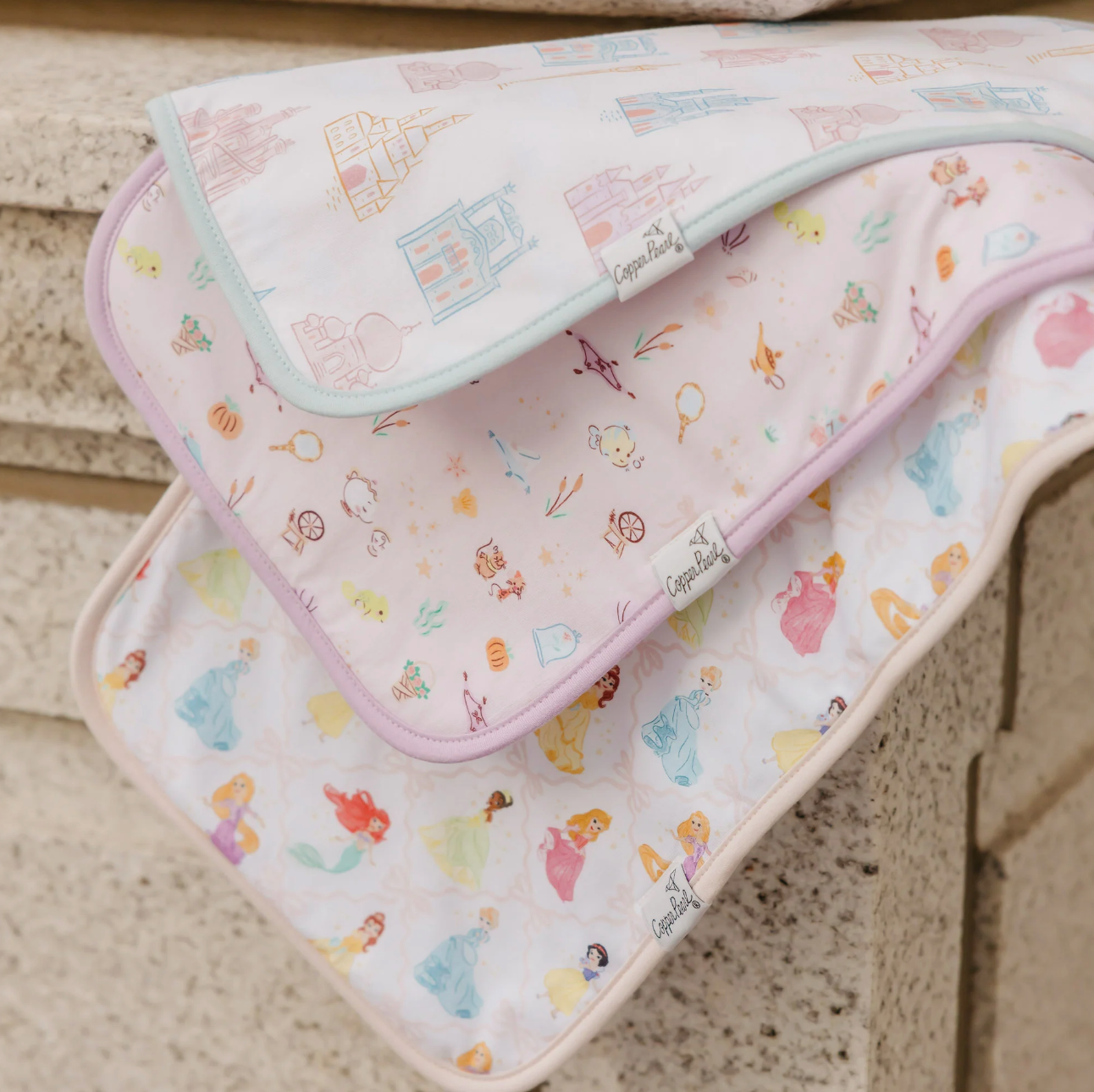 Copper Pearl Disney Princess Burp Cloth Set (3-Pack)