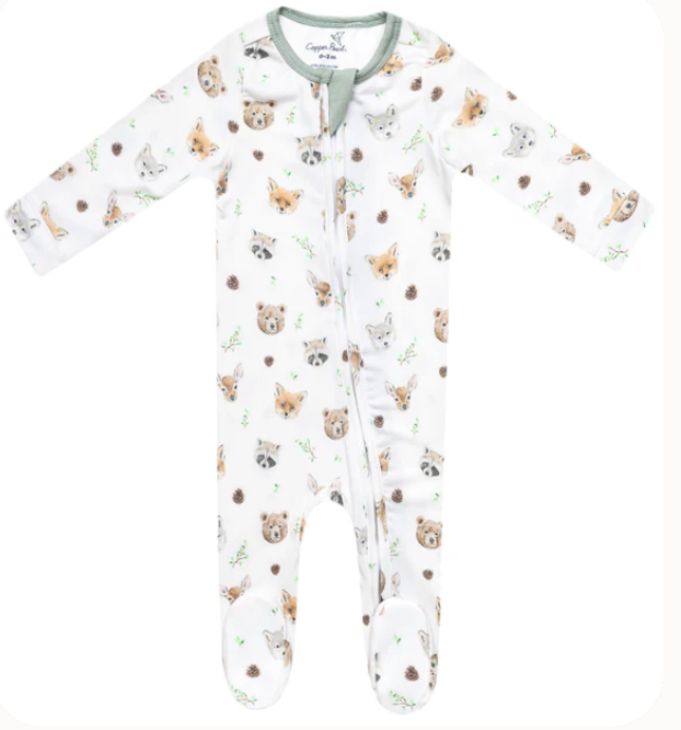 Copper Pearl Wilder Zip Up Footie PJ