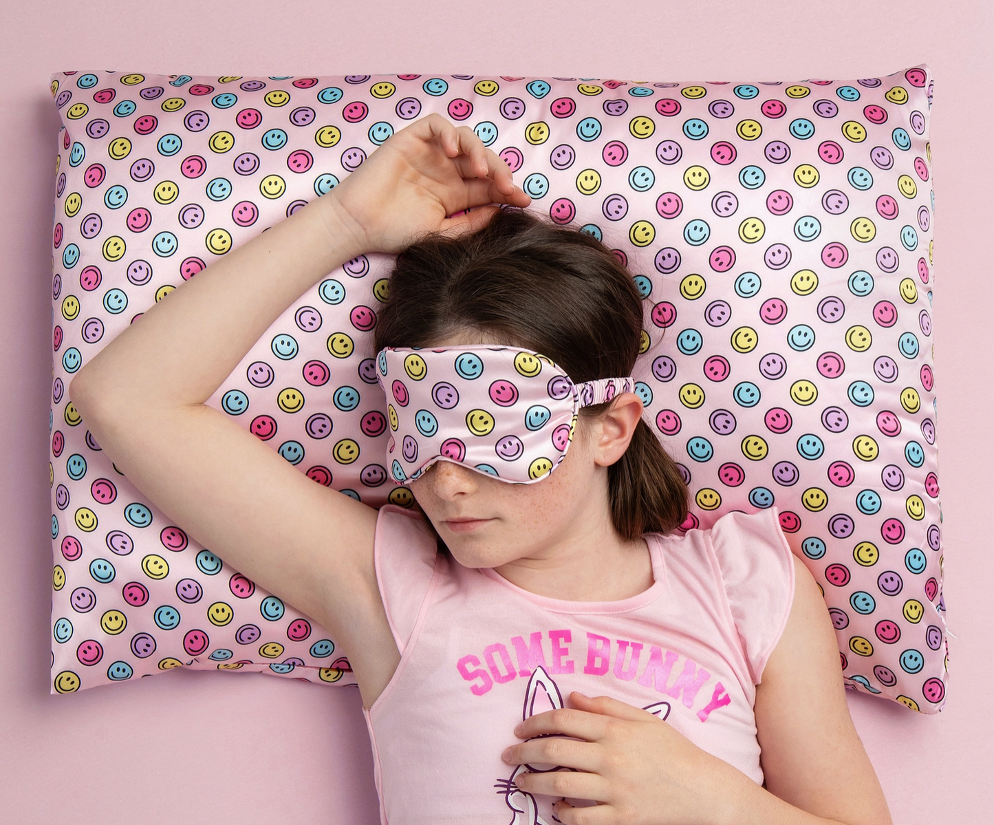 Karma Smiley Face Satin Sleep Mask Eye Cover