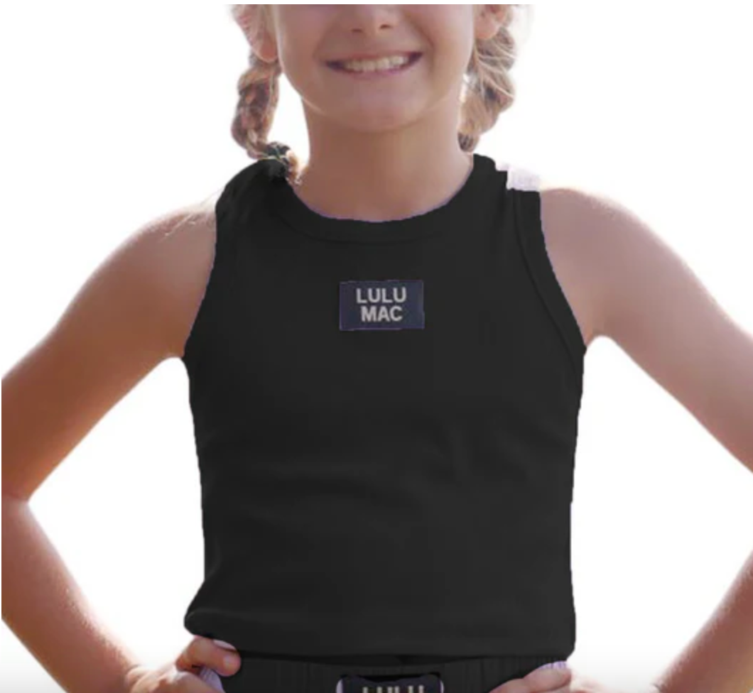 LULU MAC Black Solid Youth Tank