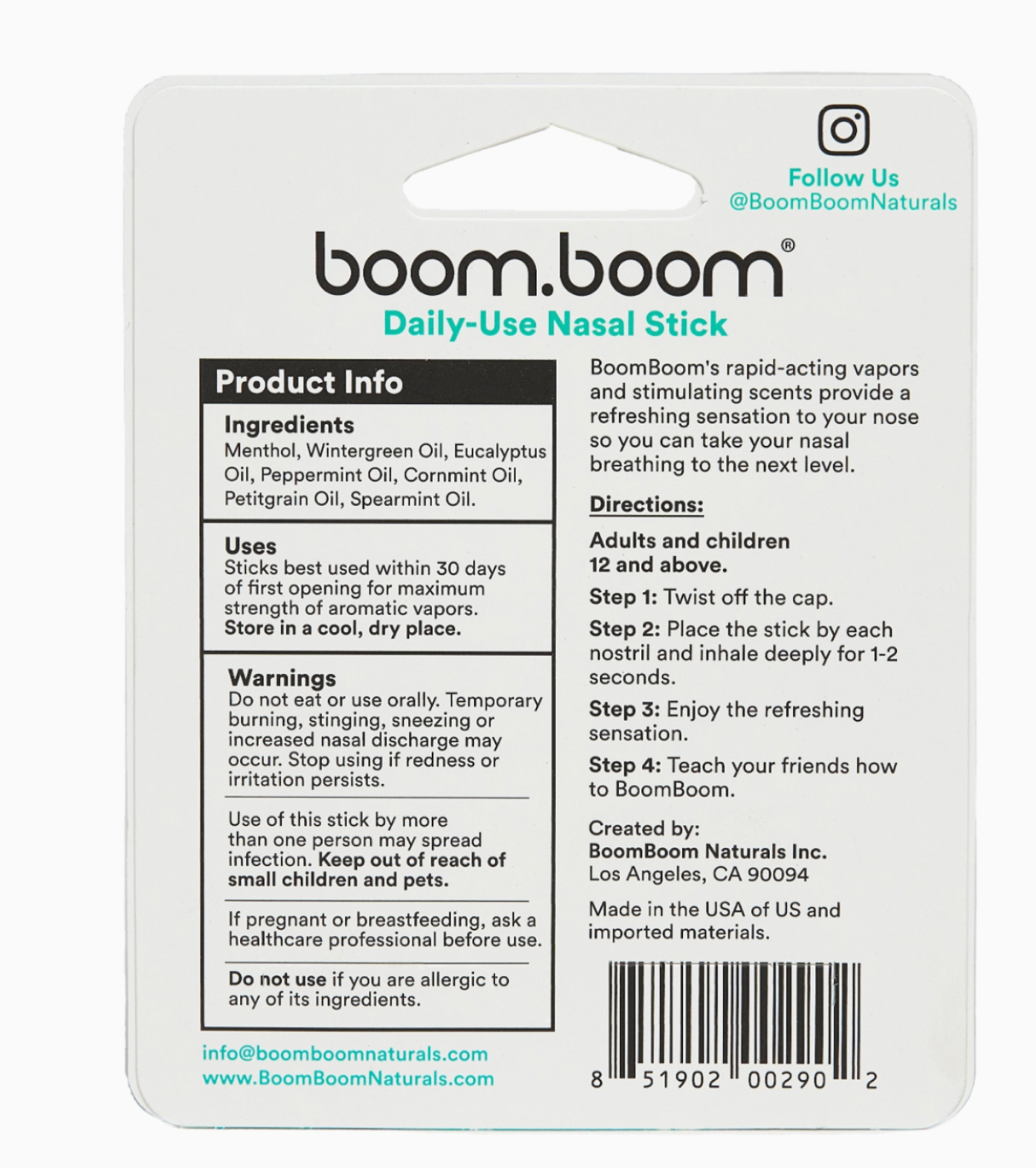 Boom Boom Nasal Stick Wintermint