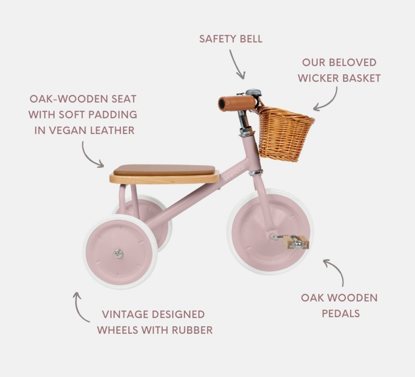 Banwood Trike Dusty Pink