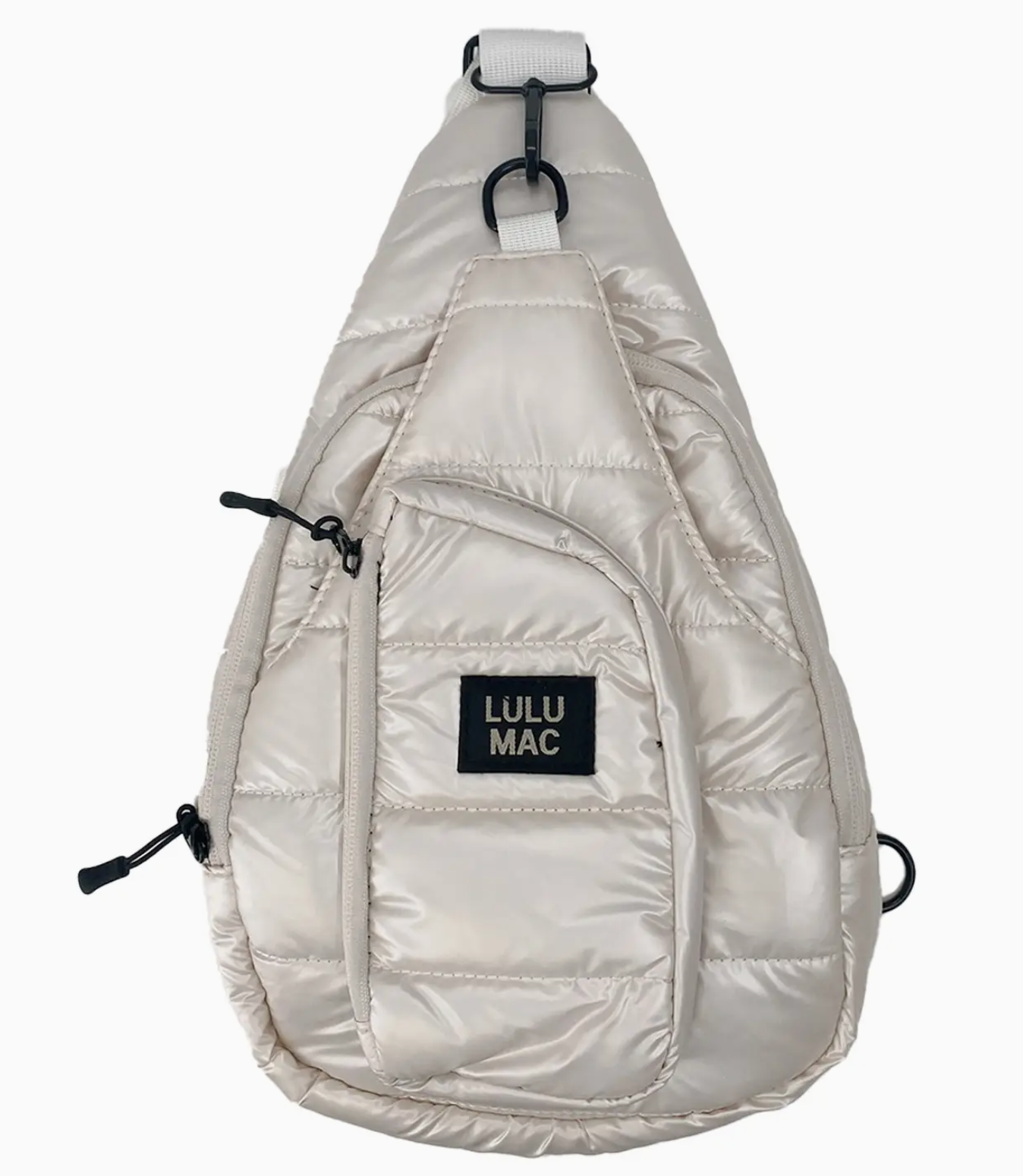 Lulu Mac Puffer Metallic Sling Bag - Off White