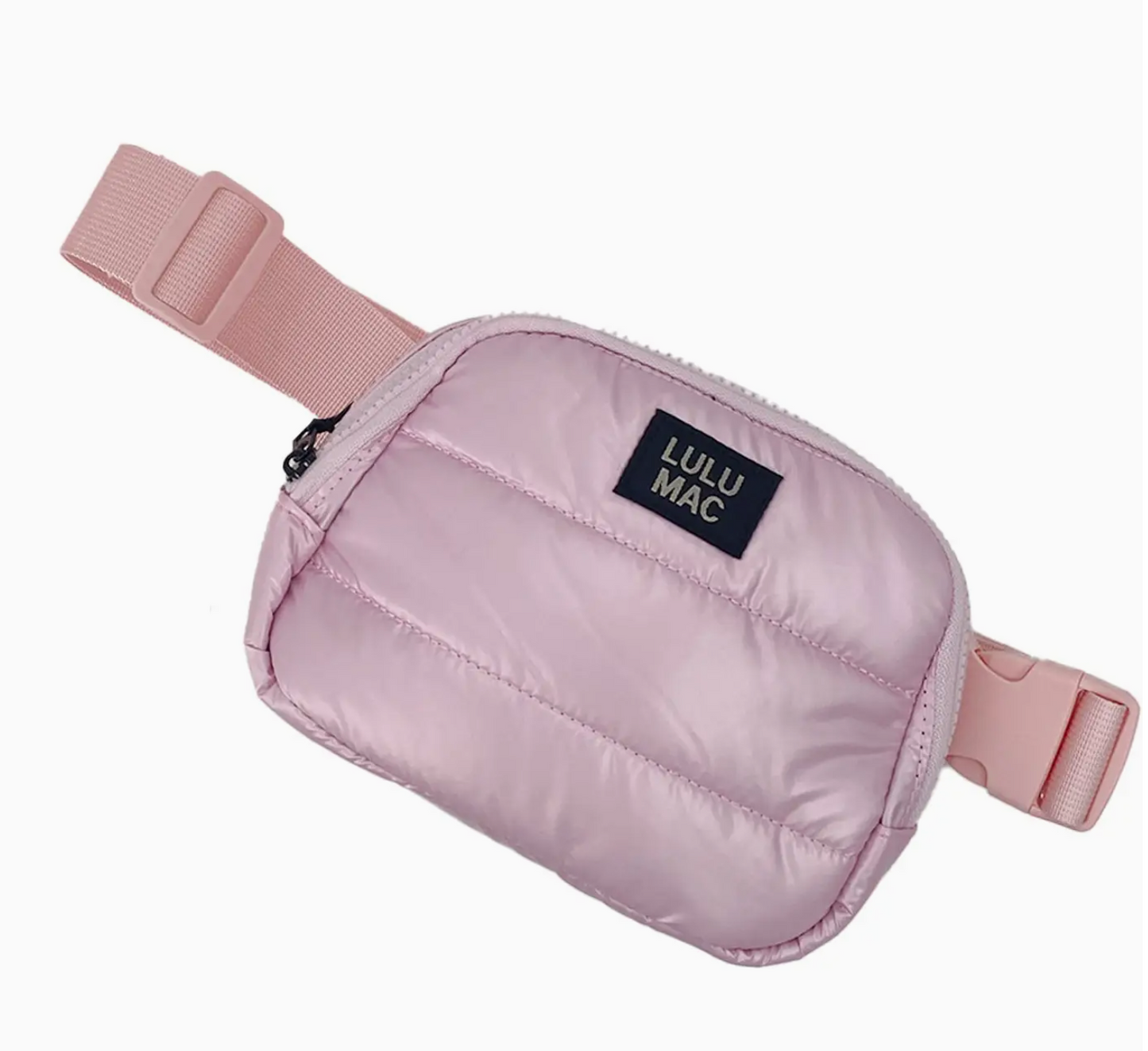 Lulu Mac Puffer Metallic Belt Bag - Rose Gold