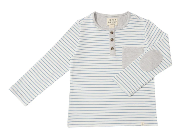 Me & Henry Linden Blue/White Henley