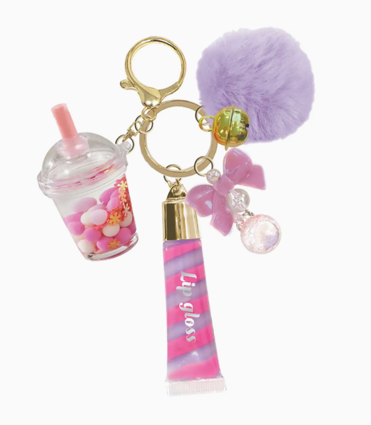 Trendy Lip Gloss with Keychain, Boba