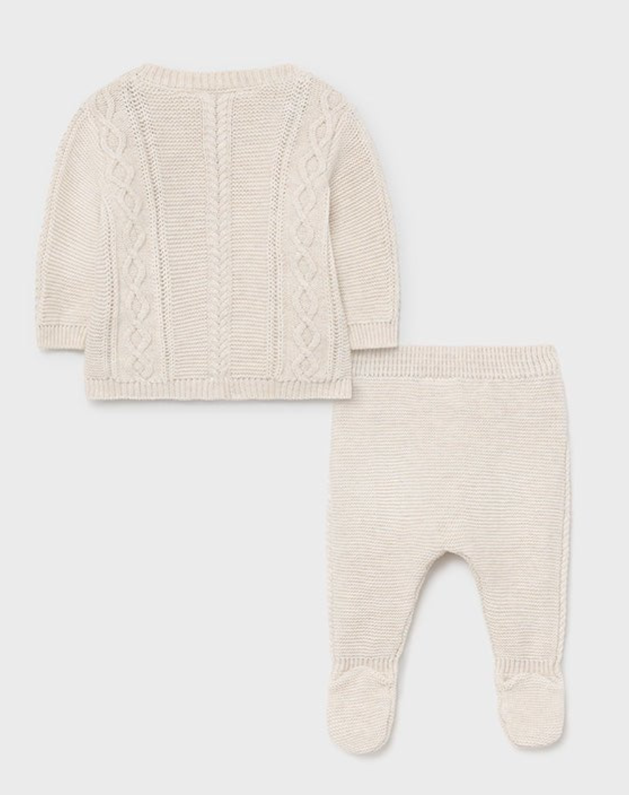 Mayoral Knit Milk Leg Warmer & Hat Set